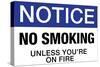 No Smoking Unless You're On Fire Notice-null-Stretched Canvas