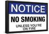 No Smoking Unless You're On Fire Notice-null-Framed Poster