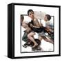 "No Swimming", June 4,1921-Norman Rockwell-Framed Stretched Canvas