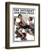 "No Swimming" Saturday Evening Post Cover, June 4,1921-Norman Rockwell-Framed Giclee Print