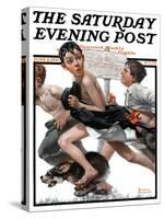 "No Swimming" Saturday Evening Post Cover, June 4,1921-Norman Rockwell-Stretched Canvas