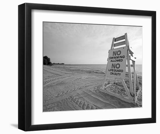 No Swimming-null-Framed Art Print