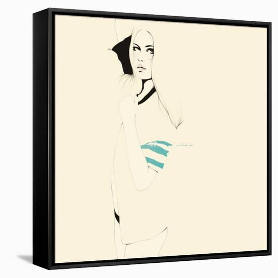 No te desnudes todavÌa-Manuel Rebollo-Framed Stretched Canvas