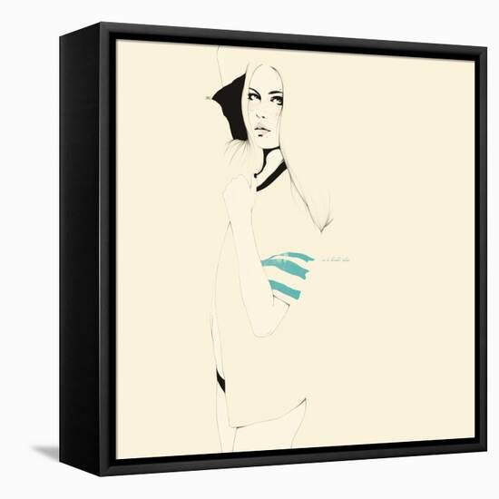 No te desnudes todavÌa-Manuel Rebollo-Framed Stretched Canvas