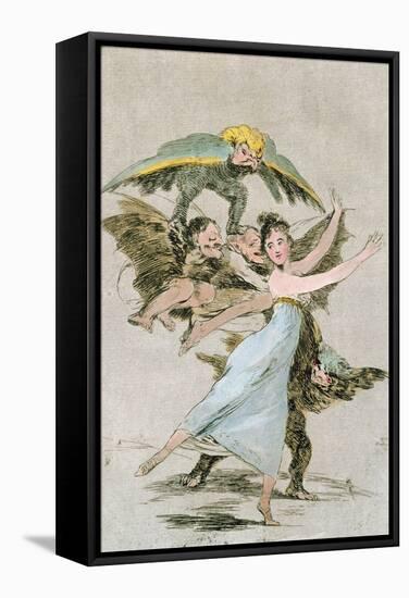 No Te Escaparas (You Will Not Escape), Plate 72 of 'Los Caprichos', Late 18th Century-Francisco de Goya-Framed Stretched Canvas