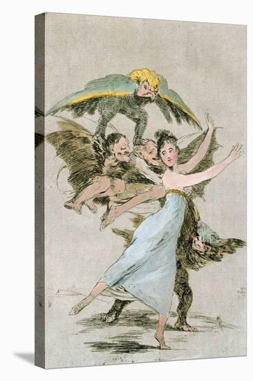 No Te Escaparas (You Will Not Escape), Plate 72 of 'Los Caprichos', Late 18th Century-Francisco de Goya-Stretched Canvas