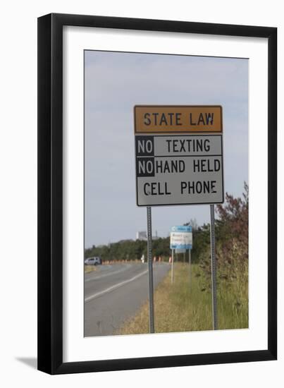 No Texting Sign on Us Highway 1 in Delaware-Dennis Brack-Framed Photographic Print