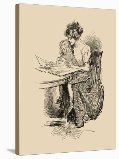 No Time for Politics-Charles Dana Gibson-Stretched Canvas