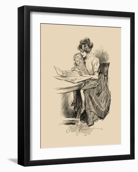 No Time for Politics-Charles Dana Gibson-Framed Art Print