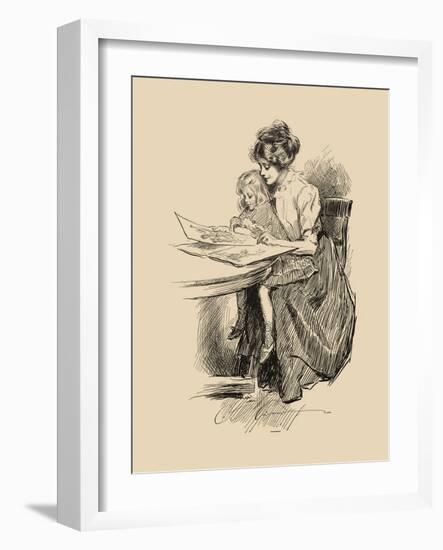 No Time for Politics-Charles Dana Gibson-Framed Art Print