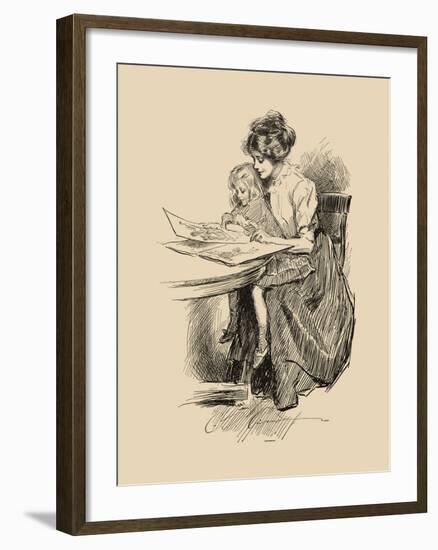 No Time for Politics-Charles Dana Gibson-Framed Art Print