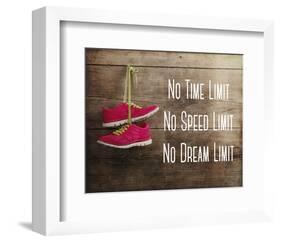 No Time Limit No Speed Limit No Dream Limit Pink Shoes-Sports Mania-Framed Art Print