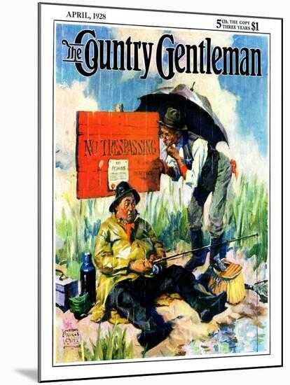 "'No Trespassing'," Country Gentleman Cover, April 1, 1928-William Meade Prince-Mounted Giclee Print