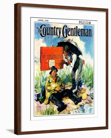 "'No Trespassing'," Country Gentleman Cover, April 1, 1928-William Meade Prince-Framed Giclee Print