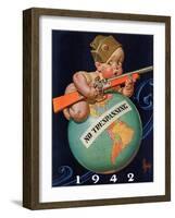 "No Trespassing," January 3, 1942-Joseph Christian Leyendecker-Framed Premium Giclee Print