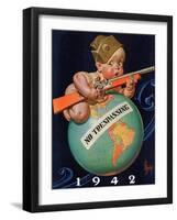 "No Trespassing," January 3, 1942-Joseph Christian Leyendecker-Framed Premium Giclee Print