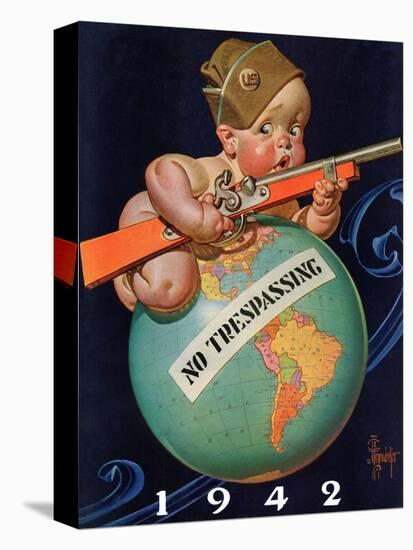 "No Trespassing," January 3, 1942-Joseph Christian Leyendecker-Stretched Canvas