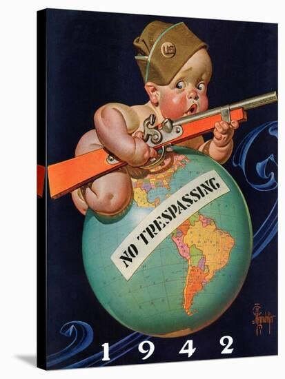 "No Trespassing," January 3, 1942-Joseph Christian Leyendecker-Stretched Canvas