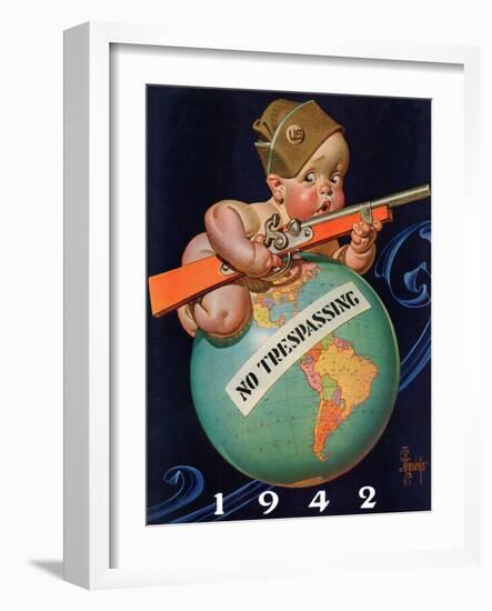 "No Trespassing," January 3, 1942-Joseph Christian Leyendecker-Framed Giclee Print