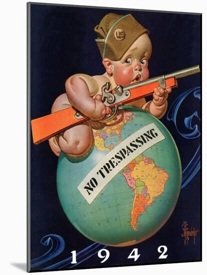 "No Trespassing," January 3, 1942-Joseph Christian Leyendecker-Mounted Giclee Print