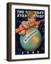 "No Trespassing," Saturday Evening Post Cover, January 3, 1942-Joseph Christian Leyendecker-Framed Giclee Print