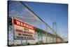 No Trespassing Sign on Fence by the Ambassador Bridge-null-Stretched Canvas