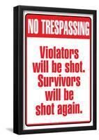 No Tresspassing Sign Art Print Poster-null-Framed Poster