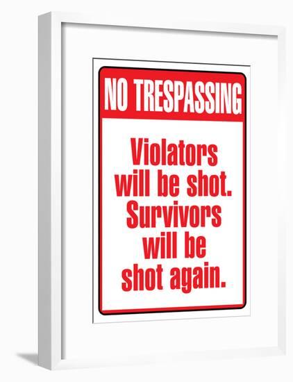 No Tresspassing Sign Art Print Poster-null-Framed Poster