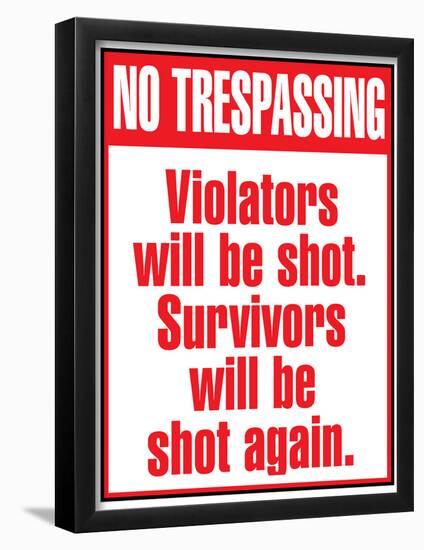 No Tresspassing Sign Art Print Poster-null-Framed Poster