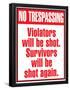 No Tresspassing Sign Art Print Poster-null-Framed Poster