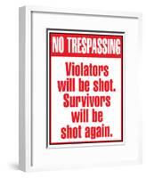 No Tresspassing Sign Art Print Poster-null-Framed Poster