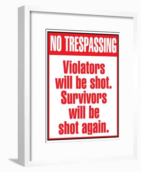 No Tresspassing Sign Art Print Poster-null-Framed Poster