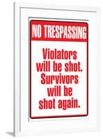 No Tresspassing Sign-null-Framed Art Print