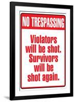 No Tresspassing Sign-null-Framed Art Print