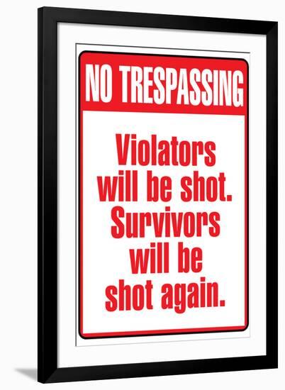 No Tresspassing Sign-null-Framed Art Print