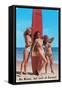 No Waves But Lots of Curves, Three Surfer Girls-null-Framed Stretched Canvas