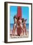 No Waves But Lots of Curves, Three Surfer Girls-null-Framed Art Print