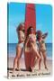 No Waves But Lots of Curves, Three Surfer Girls-null-Stretched Canvas