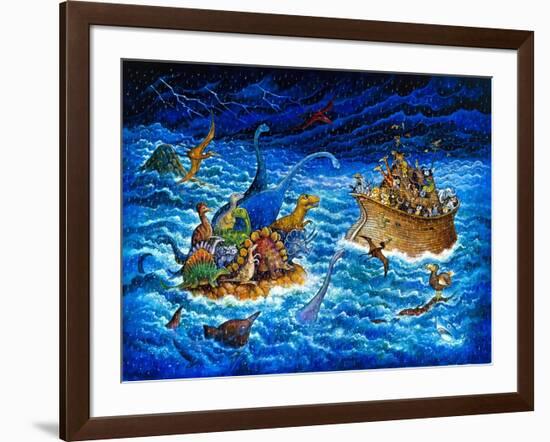 Noah and the Dinosaurs-Bill Bell-Framed Giclee Print