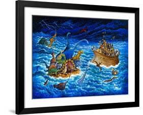 Noah and the Dinosaurs-Bill Bell-Framed Giclee Print