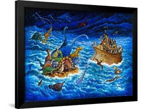 Noah and the Dinosaurs-Bill Bell-Framed Giclee Print