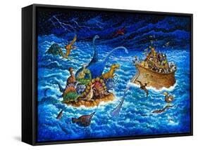 Noah and the Dinosaurs-Bill Bell-Framed Stretched Canvas