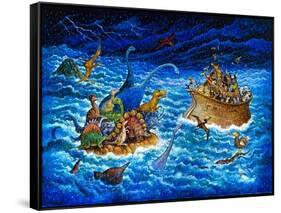 Noah and the Dinosaurs-Bill Bell-Framed Stretched Canvas