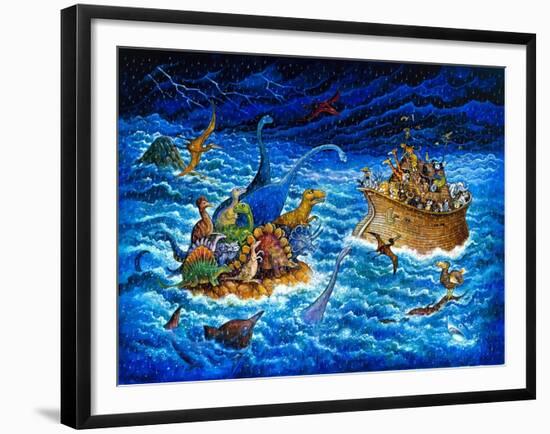 Noah and the Dinosaurs-Bill Bell-Framed Giclee Print