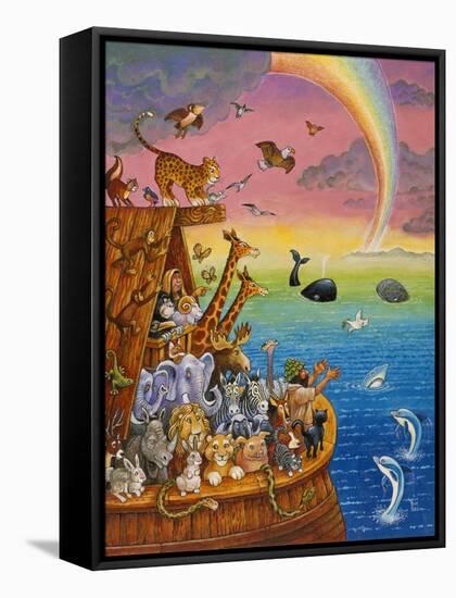 Noah and the Rainbow-Bill Bell-Framed Stretched Canvas