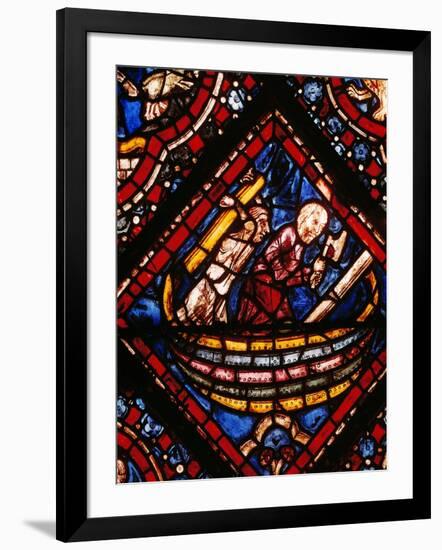 Noah Building the Ark, a Workman with a Rafter-null-Framed Giclee Print