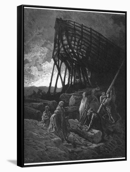 Noah Builds His Ark-Gustave Dor?-Framed Stretched Canvas