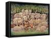 Noah - Elephants-Rhinos-Hippos-Bill Bell-Framed Stretched Canvas