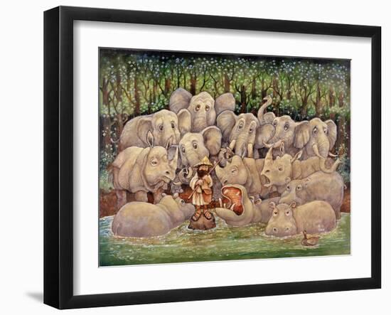 Noah - Elephants-Rhinos-Hippos-Bill Bell-Framed Giclee Print