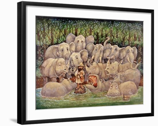 Noah - Elephants-Rhinos-Hippos-Bill Bell-Framed Giclee Print